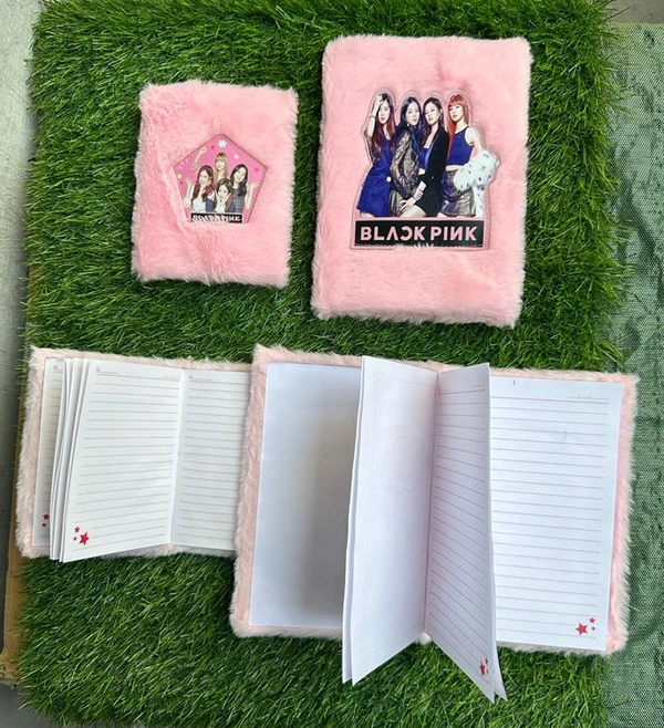 Fur Notebook Black Pink A5