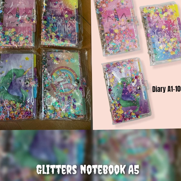 A100 Glitter Notebook With Ring Binde Clip A5