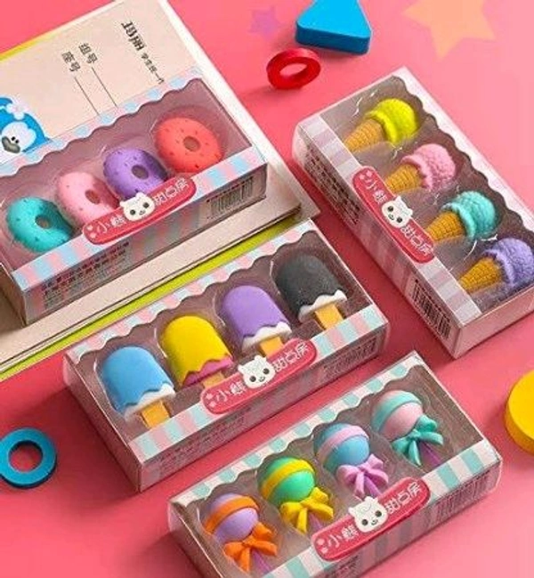 4pc Donut Shape Eraser