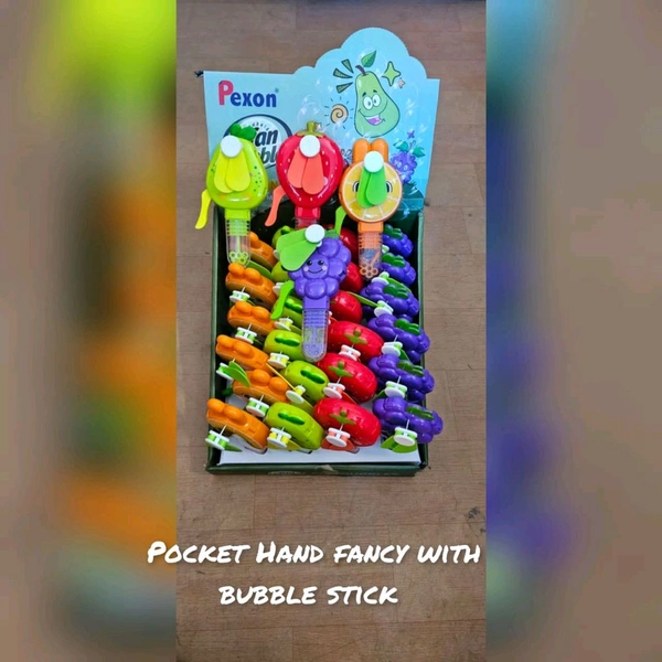 Pocket hand fan with bubble 24pc box