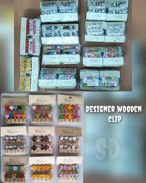 Wooden clip characters 