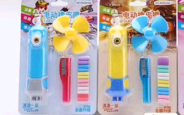 Electric eraser with fan