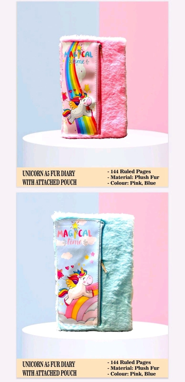 A5 Fur pouch notebook 