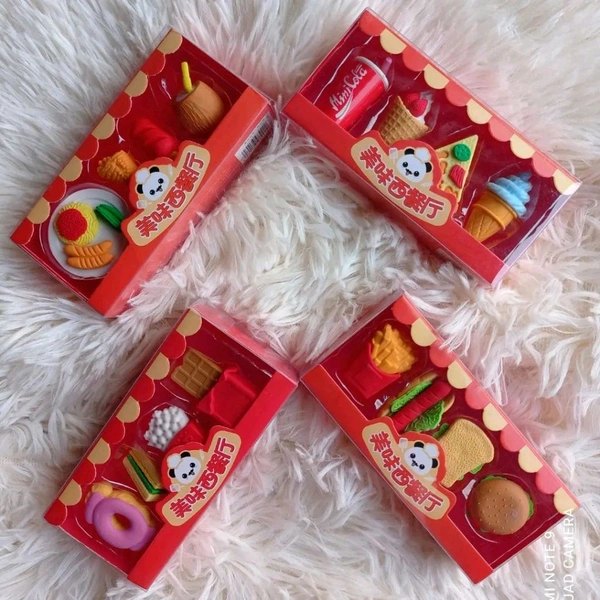 4pc fast food eraser