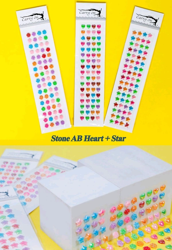 Long stone heart star sticker