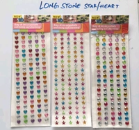 Long stone heart star sticker