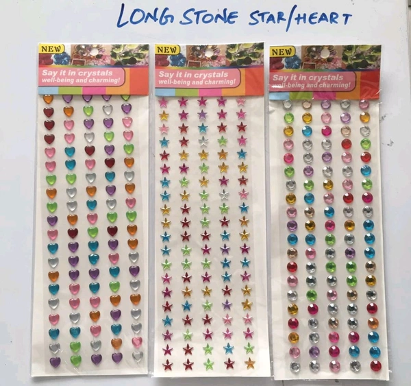 Long stone heart star sticker
