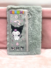 Fur notebook with transparent pouch 