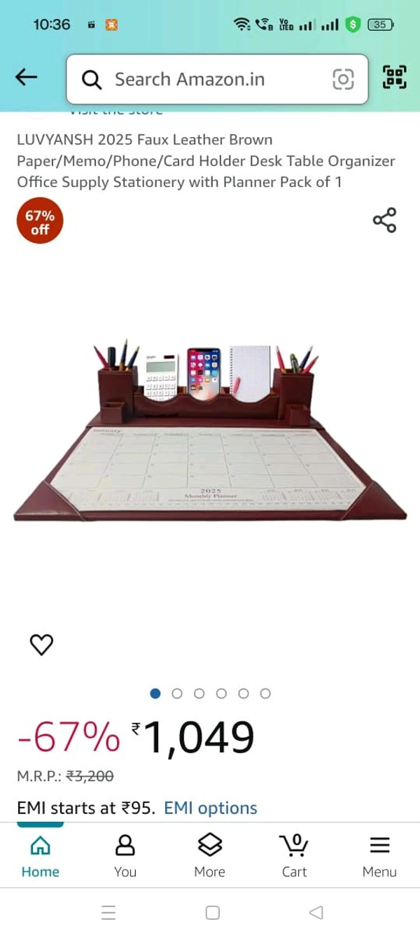 Table organiser with monthly planner