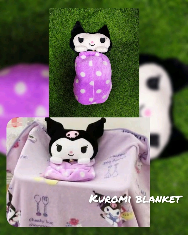 Kuromi pillow cum blanket