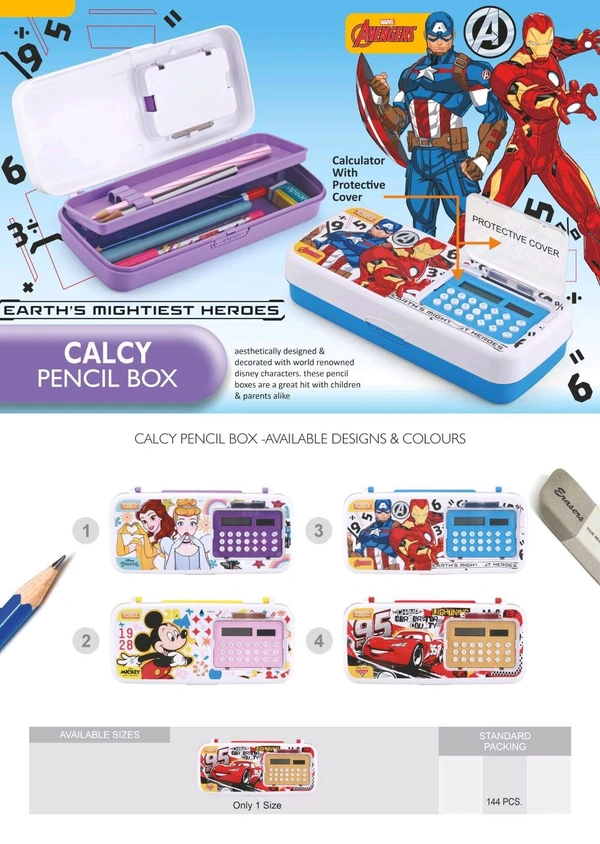 Calci pencil box Plastic Licensed character 