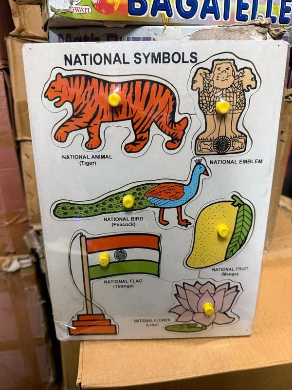Wooden Block National Symbols 