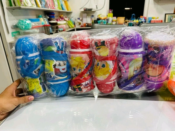 Water bottle plastic printed (6pc pack)