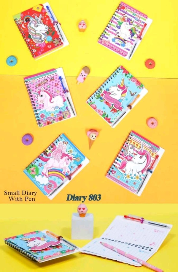 Unicorn A6 notebook with pen (12pc pack)