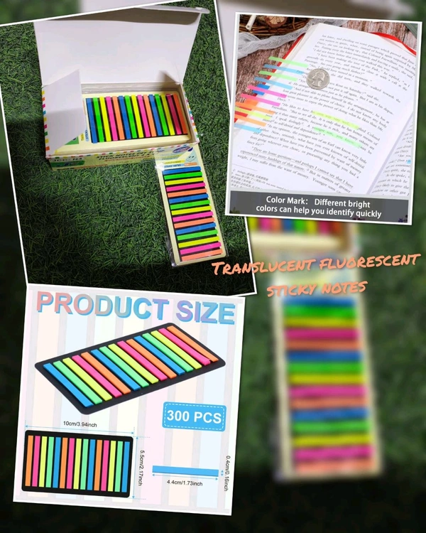 Translucent fluorescent 4x2inches (300pc) sticky note