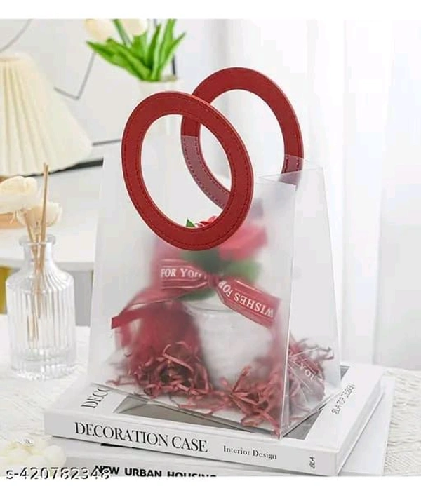 Premium Transparent/ translucent Gift Bags with Handle Big (10*12 inches)