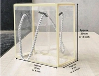 Gift bag PVC transparent Golden, black, white border 10 x 10 inches 


