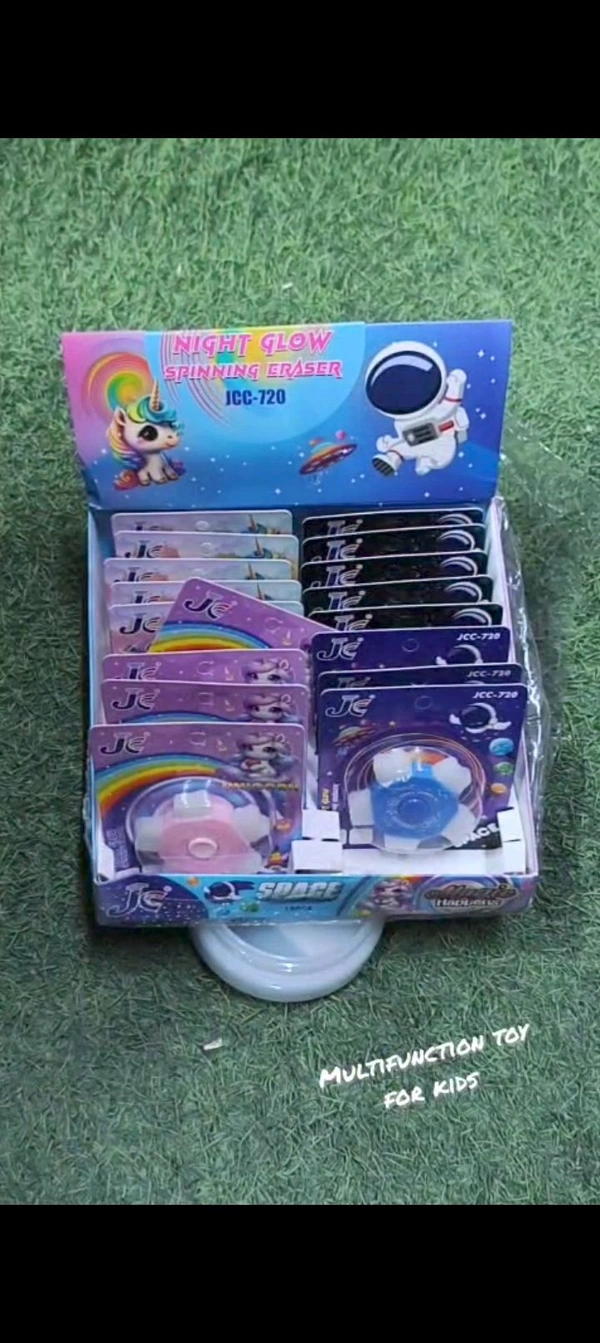 Night glow spinning eraser  (18pc box)