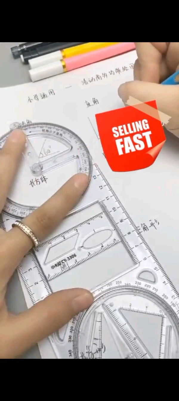Multifunctional stationery ruler
