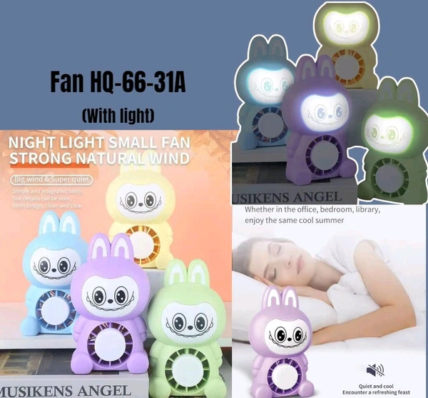 Labubu electric fan with night lamp