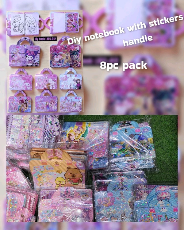Diy notebook with handle and sticker 