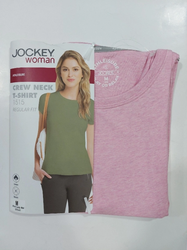 Jockey Women T- Shirts Style 1515 - Pink Lady Mel, M-(Stretchable 33 in - 35 in)