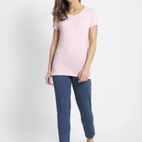Jockey Women T- Shirts Style 1515 - Pink Lady Mel, M-(Stretchable 33 in - 35 in)