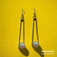 DebDebi Traditional Pearl Handmade Earrings - Golden
