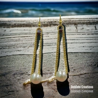 DebDebi Traditional Pearl Handmade Earrings - Golden