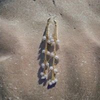 DebDebi Traditional Chain With White Beads Earrings