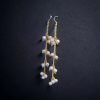 DebDebi Traditional Chain With White Beads Earrings