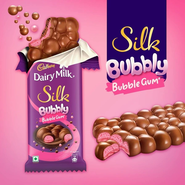 Cadbury Dairy Milk Slik Chocolate Bubbly Bars 50g*Pack of 3