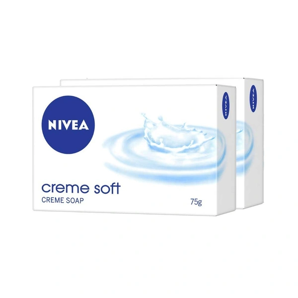  NIVEA Soap, Creme Soft, For Hands And Body, 75g (2 Pieces)