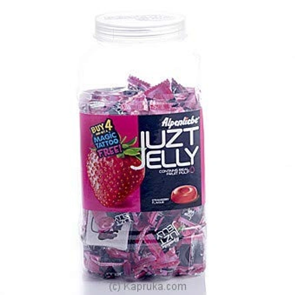 Alpenliebe Juzt Jelly, Strawberry Flavour Jar, 760 g, 200 pc