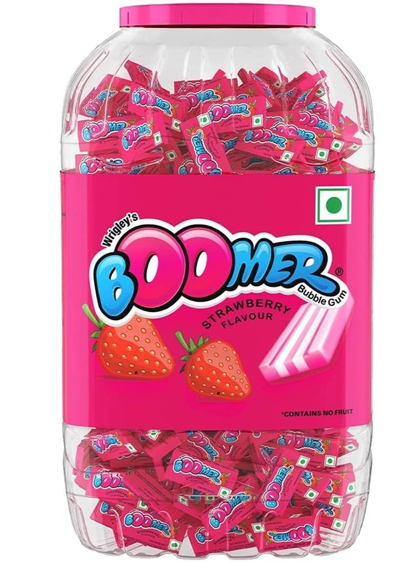  Boomer Wrigley Super Bubble Gum, Strawberry Flavoured