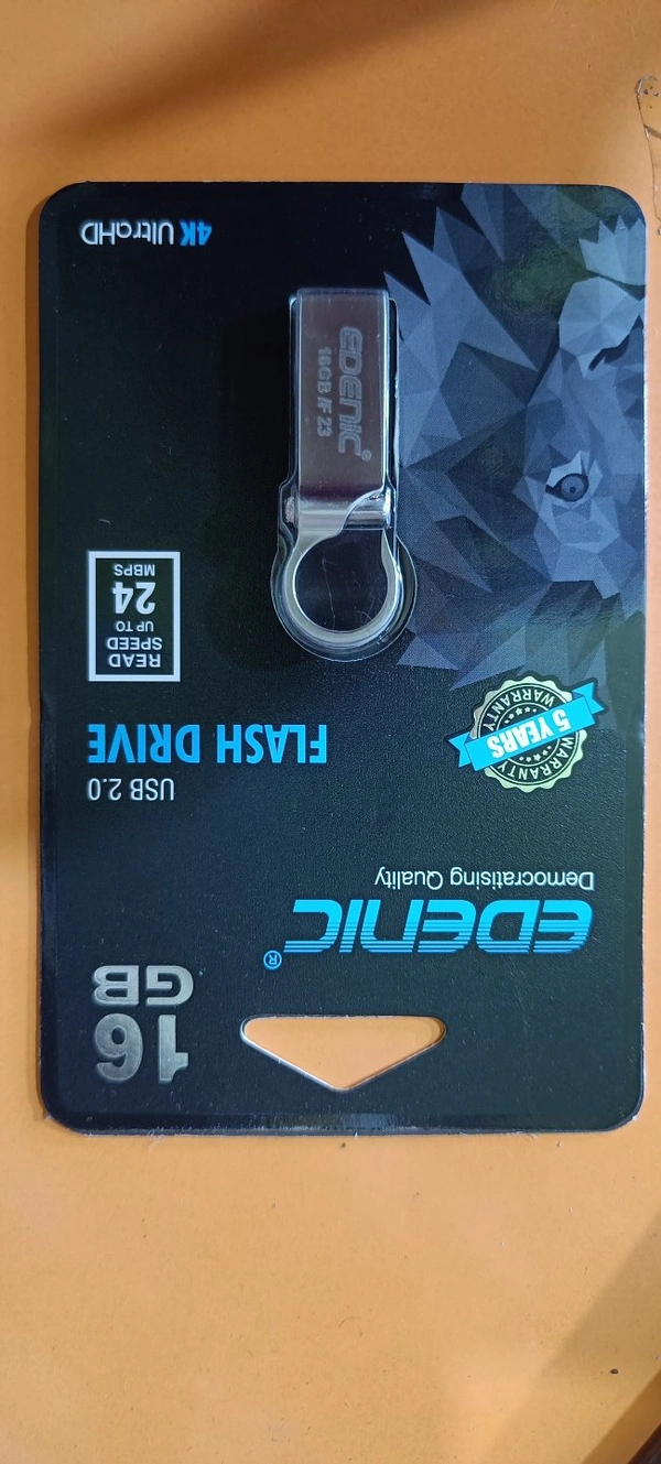 4K Ultra HD 16GB Pen Drive EDENIC 5 years Warranty 