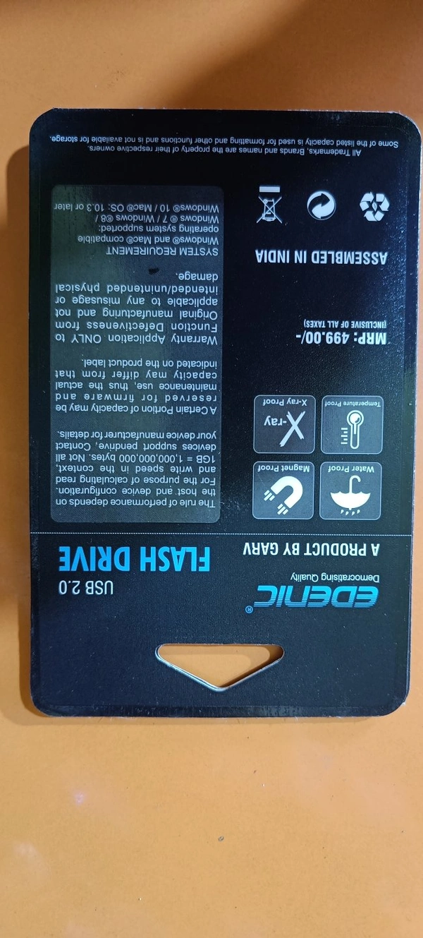 4K Ultra HD 16GB Pen Drive EDENIC 5 years Warranty 