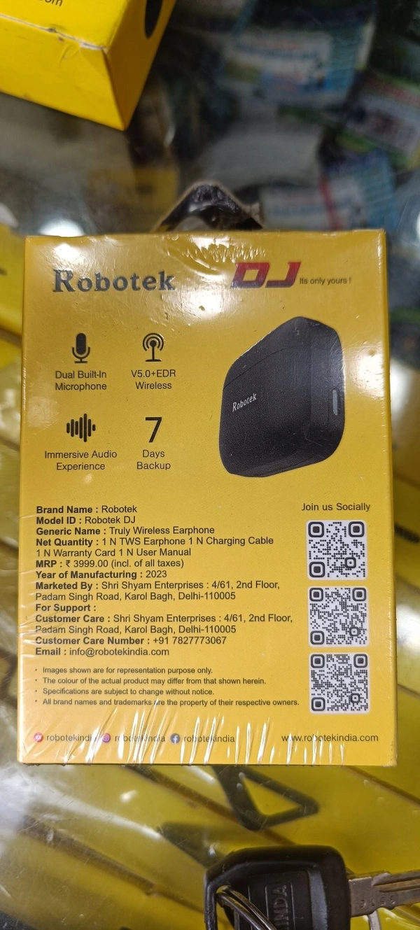Robotek Dj Wireless 15 Gante Bettery Back 6 Month Warranty - Black