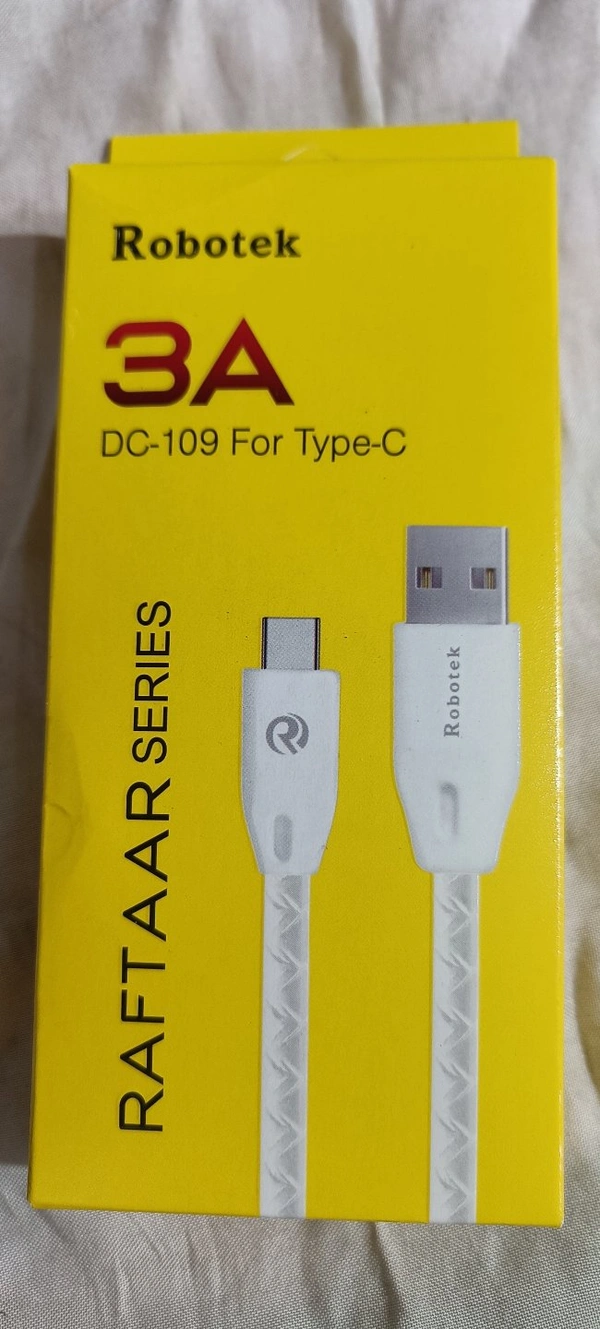 Robotak DC-109 Type-C Fast Cable 3Amp 5 Manth Warranty  - White