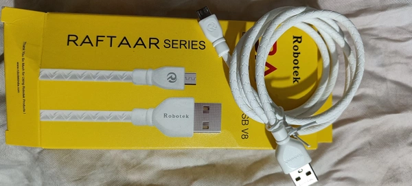 Robotak DC-108 USB V8 Fast Cable 3Amp 3manth Warranty  - White