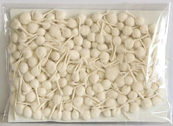 Om Phool Batti Round Cotton Wicks for Diya, GOL Batti for Puja, 200 Pieces (Pack of 2, White)
