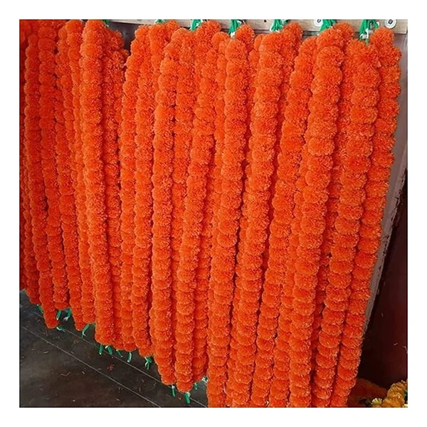 Artificial Flower Genda Phool 5 Feet Long for Decoration, Home, Wedding, Festivals, Durga Pooja, Diwali, Ganesh Chaturthi