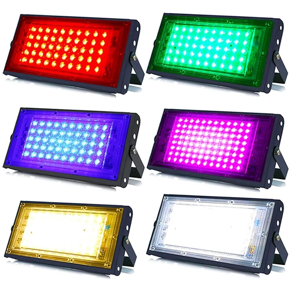  MLD 20w Led Flood Lights IP66 Waterproof Indoor Outdoor Led Brick Focus Street Light Multi Color Combo Set | Red, Green, Blue, Pink, Yellow, White| Pack of 6