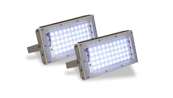 Aluminium 50 Watt Brick Ultra Bright Lens Led Flood Light (Pack of-2) (White)