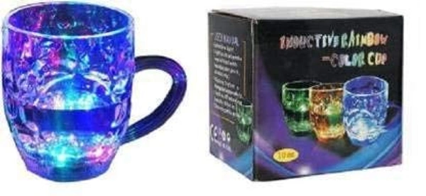 Rainbow Magic Color Cup with LED Flashing Light Crystal Beer Crystal Coffee Mug (250 ml)