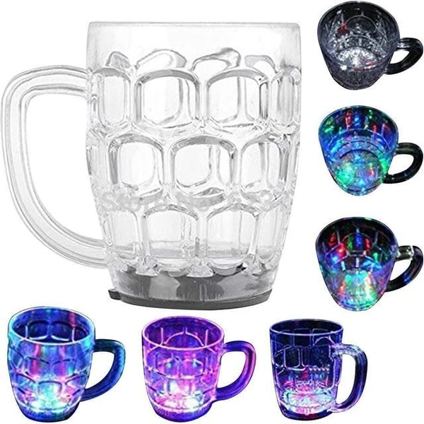 Rainbow Magic Color Cup with LED Flashing Light Crystal Beer Crystal Coffee Mug (250 ml)