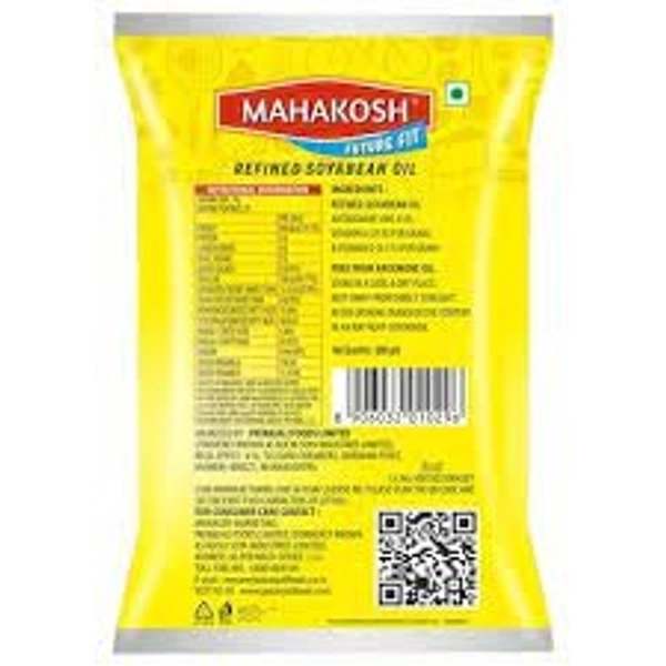 Mahakosh Refined Soyabean Oil Pouch  (1 L)