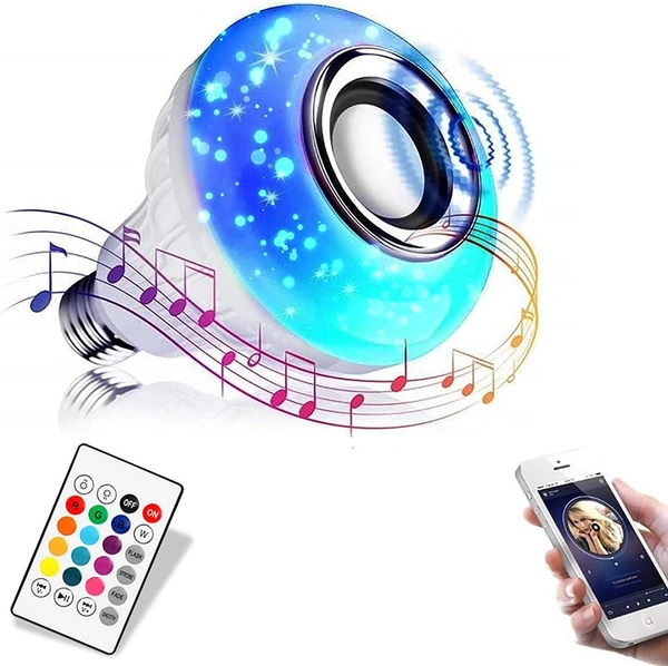 Wireless Light Bulb Speaker, Bluetooth Light Bulbs with Speaker, RGB Smart Music Bulb with Remote Control, B22 Color Changing Light Bulb Lamp for Bedroom, Home, Party, Christmas Decoration - Multi Colour, Bluetooth Music Bulb