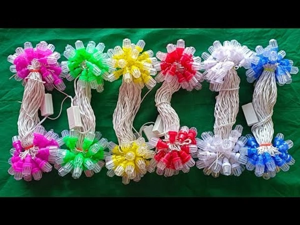 Light for Decoration Jhalar Singal Colour,Pack Off 6 Red, Green, Blue, White, Yellow,Pink - 40Mtr., Jhalar, Pack 6
