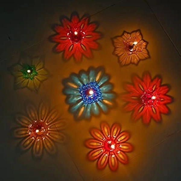 3D Reflection Water Sensor Diya Lights for decoratio Diwali Decoration Items for Home Decor Best for Diwali Diya Lights Special for Diwali Lights (3D Diya) - Pack of 10